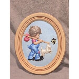 Vintage Holland Mold Wall Plaque Hand Painted 1970s